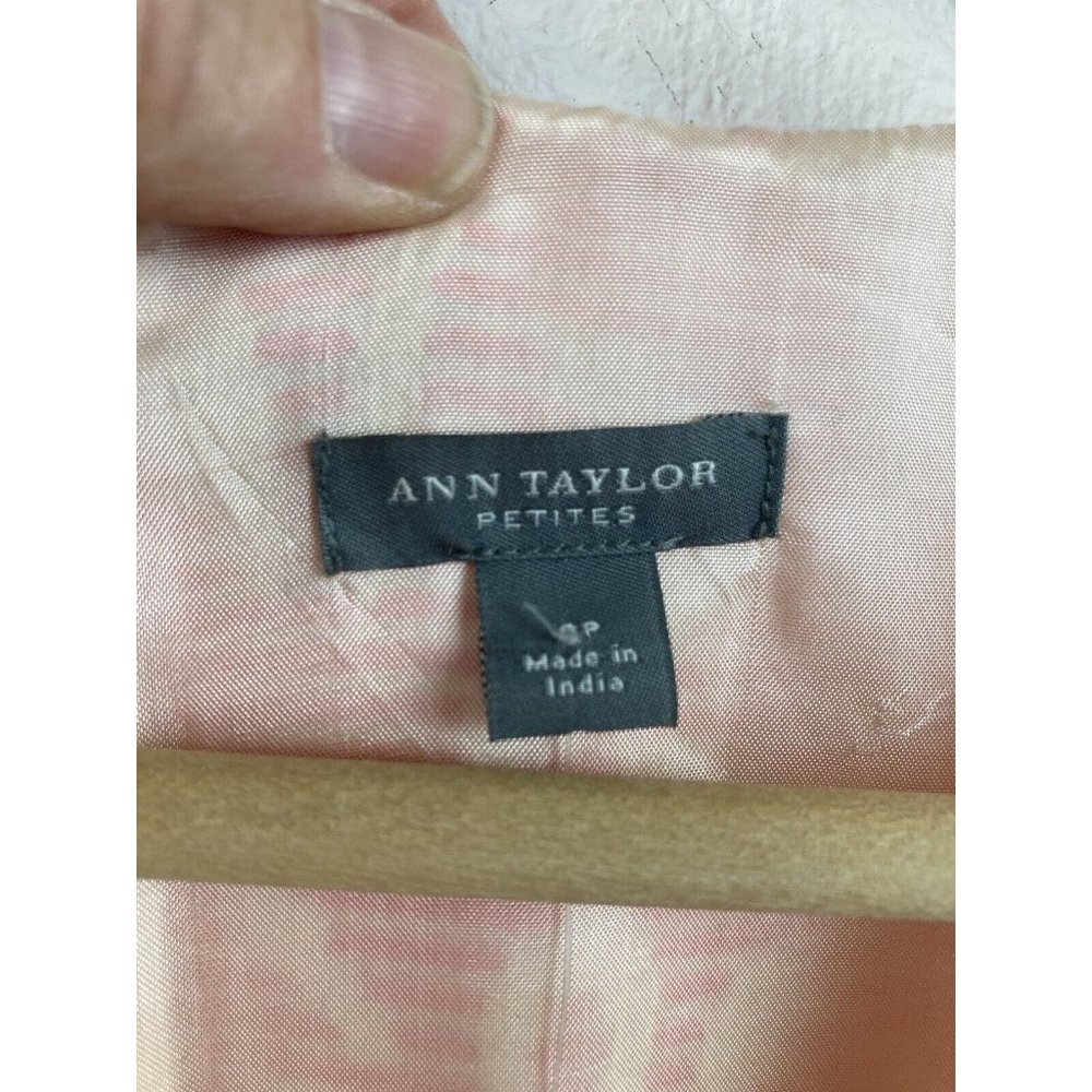 *New Ann Taylor Petites Sheath Dress Womens 6P Pink Sleeveless Print Bow Career - Picture 5 of 8